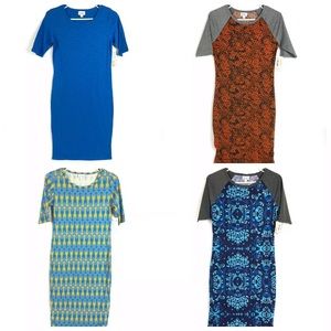 Lularoe Julia Dress Size XS LOT OF 4 Stretch NWT